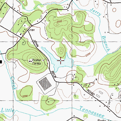 Topographic Map of Rabun Gap Nacoochee School Lake, GA