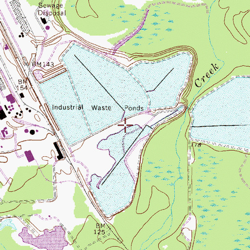 Topographic Map of Wastewater Treatment Pond Dam Number Two, GA