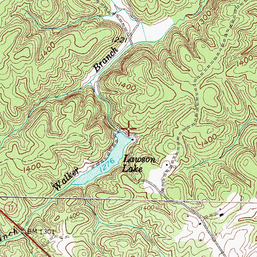 Topographic Map of Lawson Lake Dam, GA