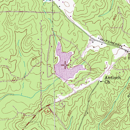 Topographic Map of Wampum Lake, GA