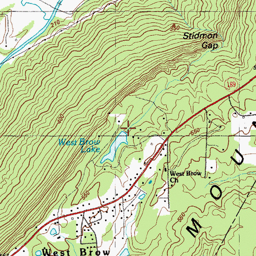 Topographic Map of West Brow Lake Dam, GA