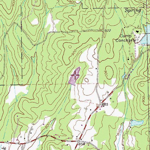 Topographic Map of Horton Lake, GA