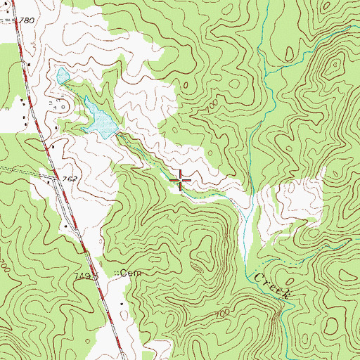 Topographic Map of Haygood Lake, GA