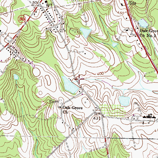 Topographic Map of Willoughby Lake Dam, GA
