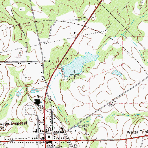Topographic Map of Edwards Lake Dam, GA