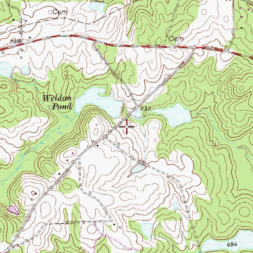 Topographic Map of Upper Weldon Pond Dam, GA
