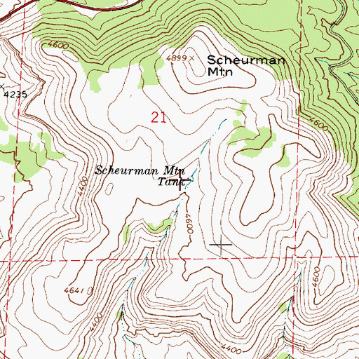 Topographic Map of Scheurman Mountain Tank, AZ