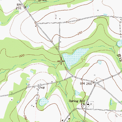 Topographic Map of Sumner Lake Dam, GA