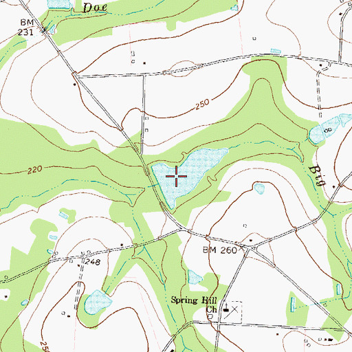 Topographic Map of Sumner Lake, GA