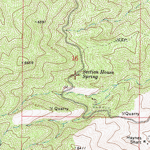 Topographic Map of Section House Spring, AZ
