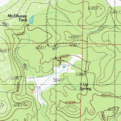 Topographic Map of Seven Up Ranch, AZ