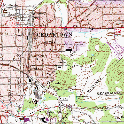 Topographic Map of Daniel Merner Chapel, GA