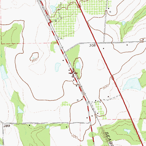 Topographic Map of Hansell, GA