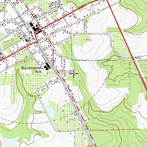 Topographic Map of Saint Beulah Primitive Baptist Church, GA