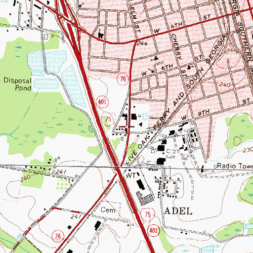 Topographic Map of First Church of the Nazarene, GA