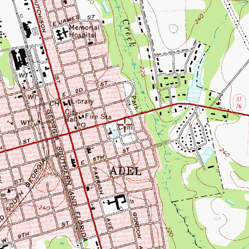 Topographic Map of Salem Cemetery, GA