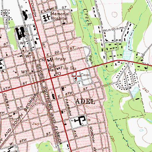 Topographic Map of Salem Primitive Baptist Church, GA