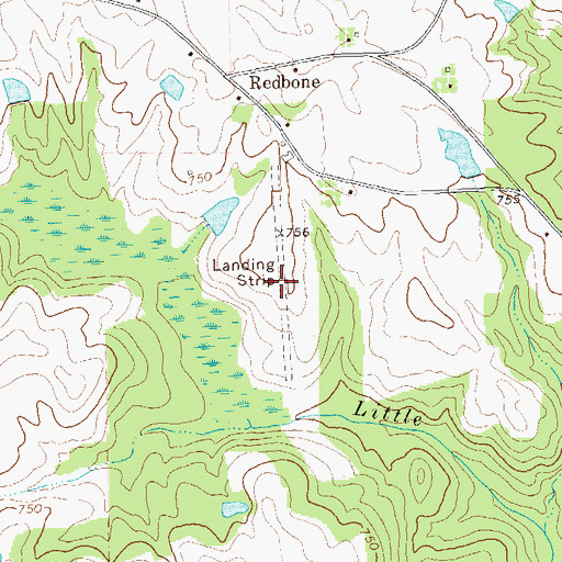 Topographic Map of Little Tobesofkee Creek Ranch Airport, GA