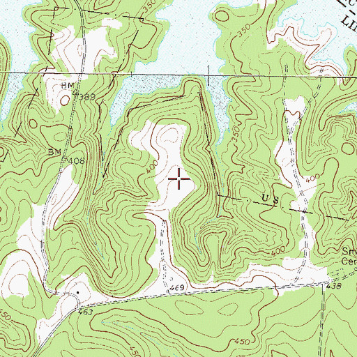 Topographic Map of New Prater Ranch Airport (historical), GA