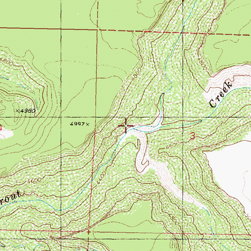 Topographic Map of Cow Creek, AZ