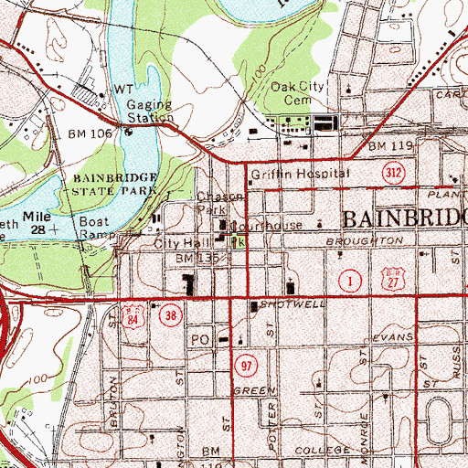 Topographic Map of Willis Park, GA