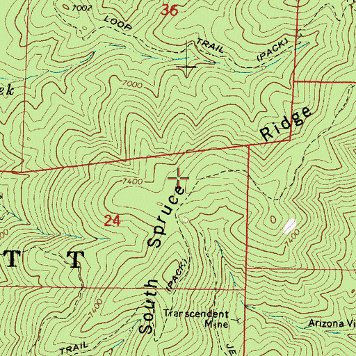 Topographic Map of South Spruce Ridge, AZ