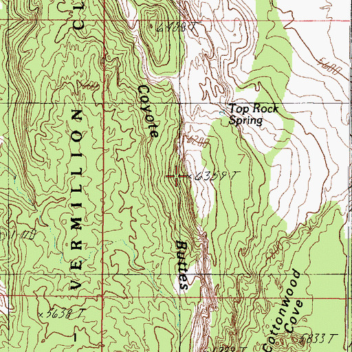 Topographic Map of Coyote Buttes, AZ
