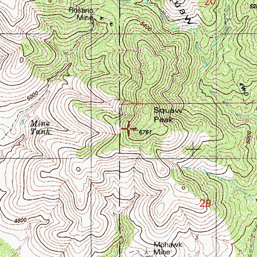 Topographic Map of Squaw Peak, AZ