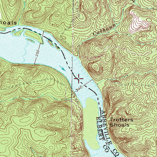 Topographic Map of Calhoun Ferry (historical), GA