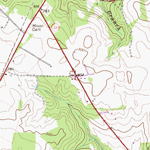 Topographic Map of Red School (historical), GA