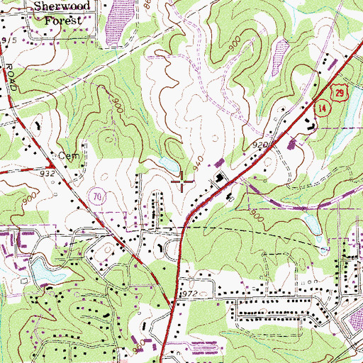 Topographic Map of Platinum Point Historic District, GA