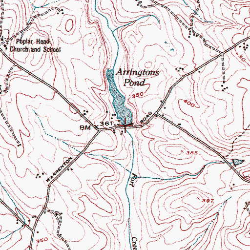 Topographic Map of Arrington Mill (historical), GA