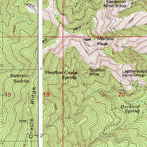 Topographic Map of Stratton Camp Spring, AZ