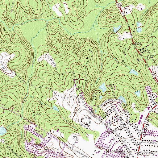 Topographic Map of Jushua Tree Villas, GA