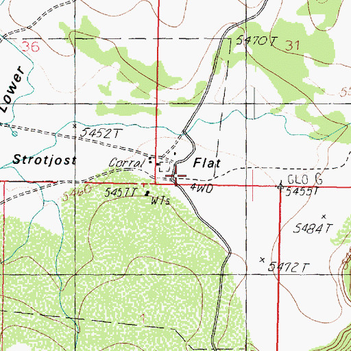 Topographic Map of Strotjost Flat, AZ