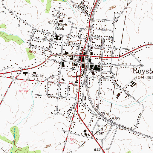 Topographic Map of Ridgeway Hospital (historical), GA