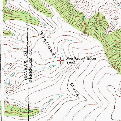 Topographic Map of Sunflower Mesa Tank, AZ