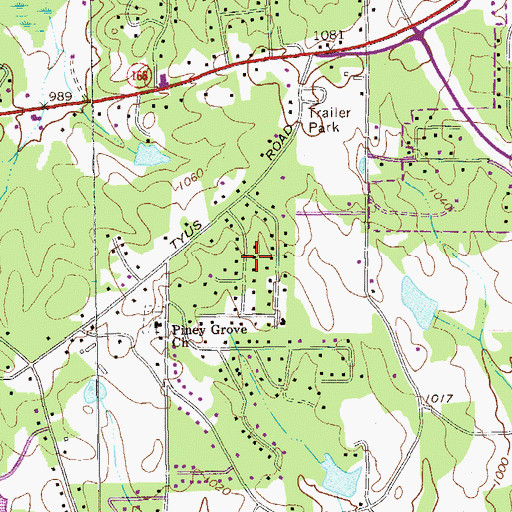 Topographic Map of Fairlawn Estates, GA