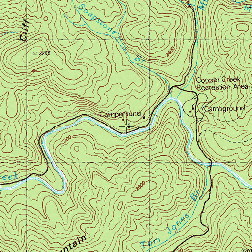 Topographic Map of Mulky Recreation Site, GA