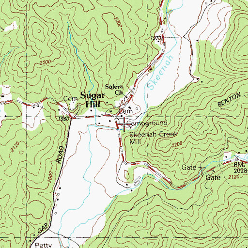 Topographic Map of Skeenah Campground, GA