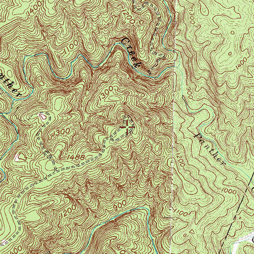 Topographic Map of Camp Yonach (historical), GA