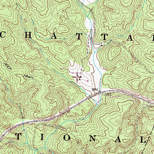 Topographic Map of Laudermilk Cemetery, GA