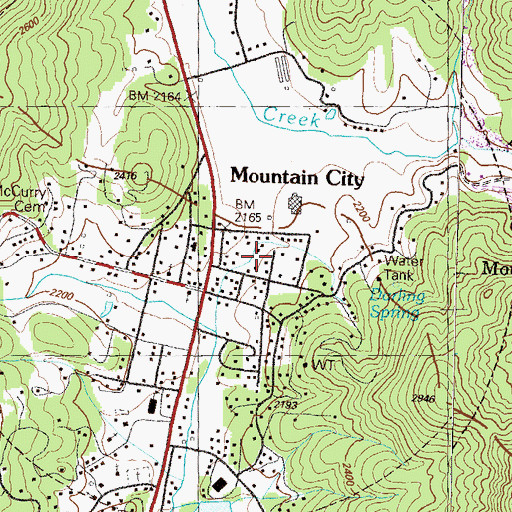 Topographic Map of Rabun Gap, GA
