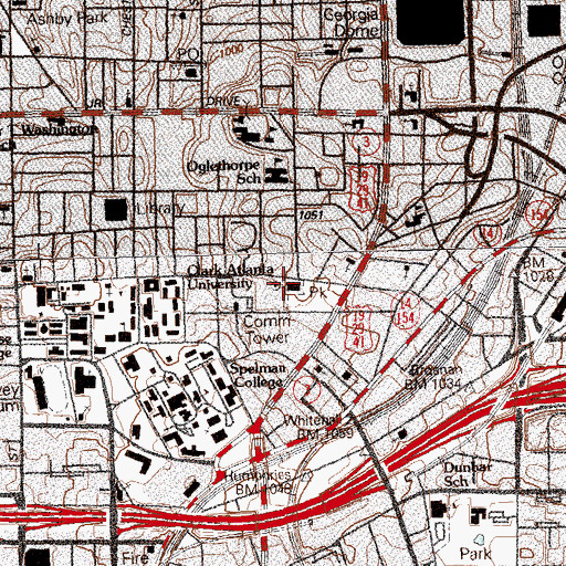 Topographic Map of WIGO-AM (Atlanta), GA