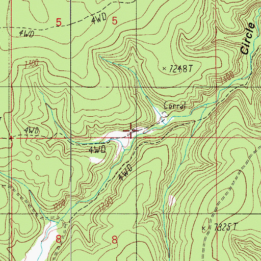 Topographic Map of Tillman Ranch, AZ