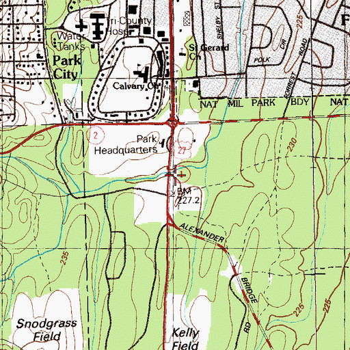Topographic Map of Florids Monument, GA
