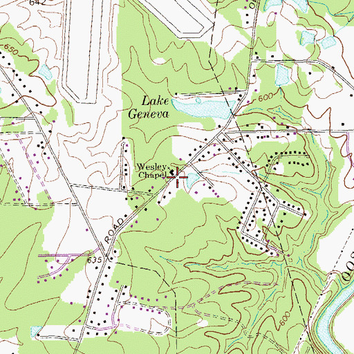 Topographic Map of Emanuel Church, GA