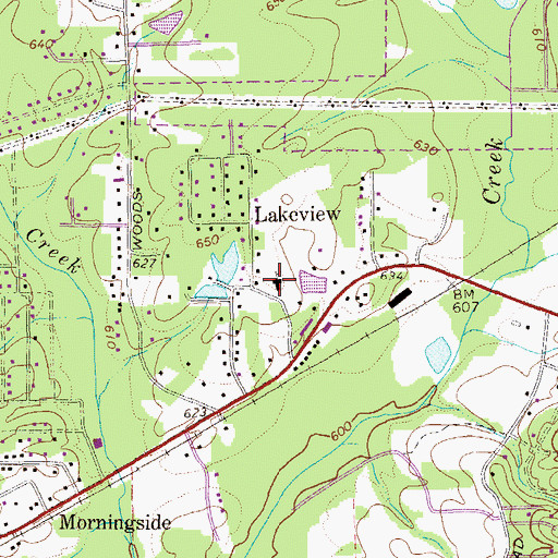 Topographic Map of Lakeview Baptist Church, GA