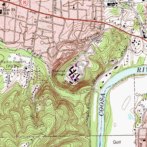 Topographic Map of Livingston Library, GA