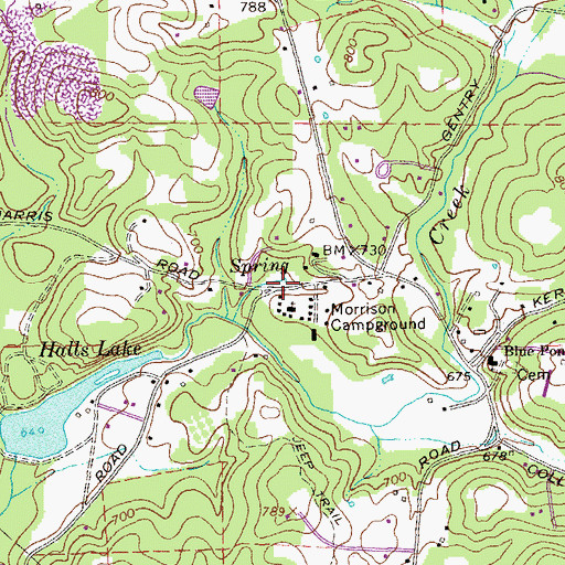 Topographic Map of Morrison Camp Ground Spring, GA